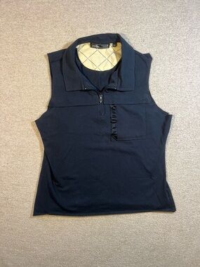 Oakley Navy Sleeveless Quarter Zip Polo Top - Women’s Medium